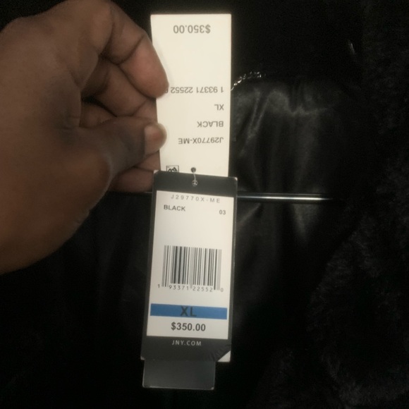 XL/TG Jones New York Black Faux Fur Coat - Picture 9 of 10